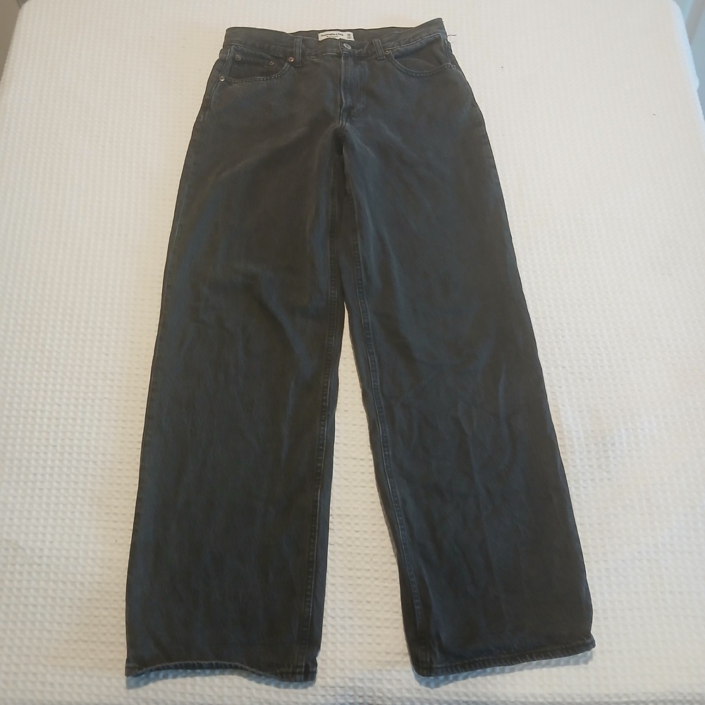 Abercrombie & Fitch The Ultra Loose Low Rise Jeans Faded Black Size 25 Long